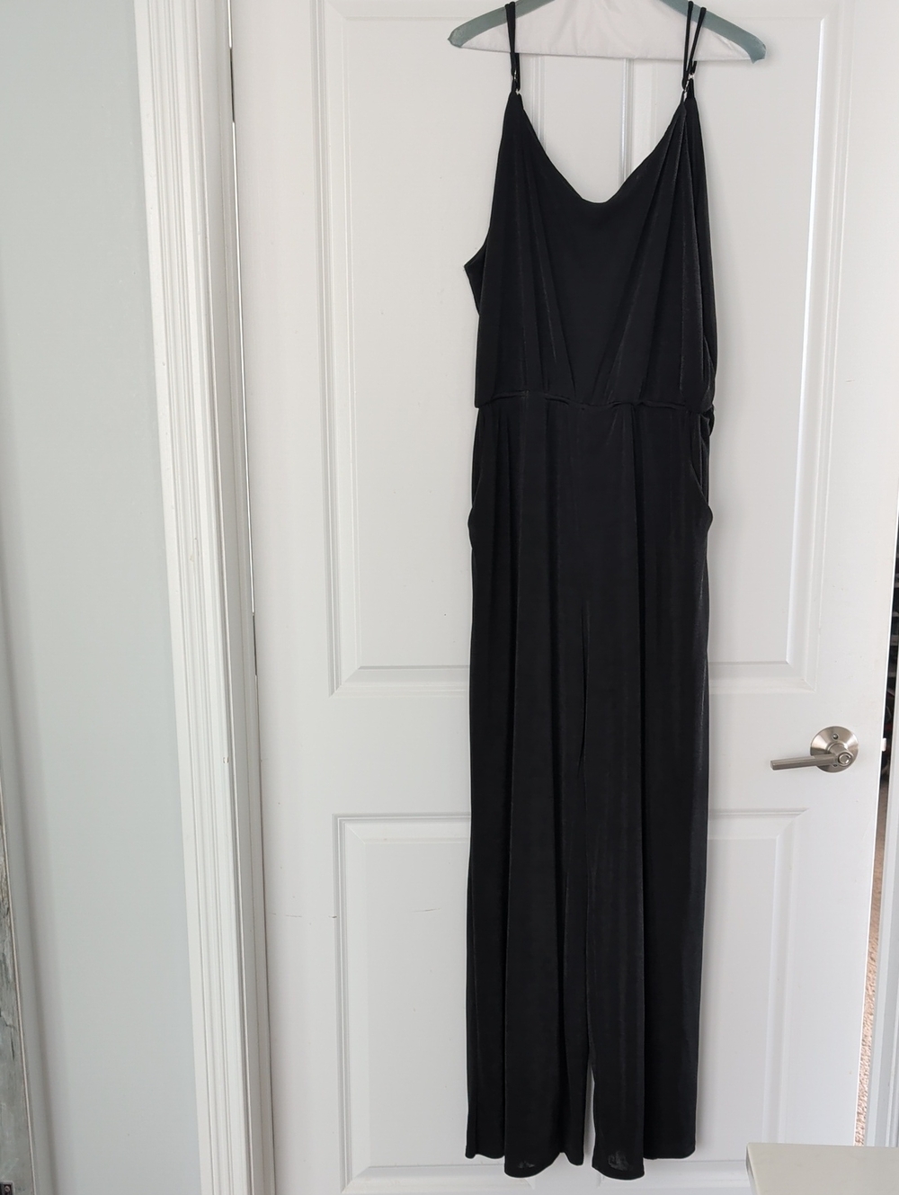 Gilli Black Satin-Look Strappy Wide-Leg Jumpsuit